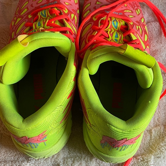 Puma Neon Pink and Yellow Athletic Shoes - Picture 6 of 11